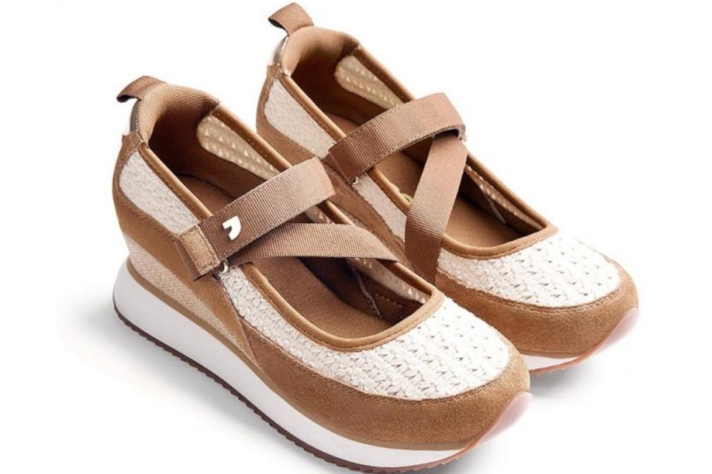 Zapatillas deportivas abiertas Gioseppo LIPA 78728 – Cuña Rafia, Bailarinas Deportivas con Plataforma