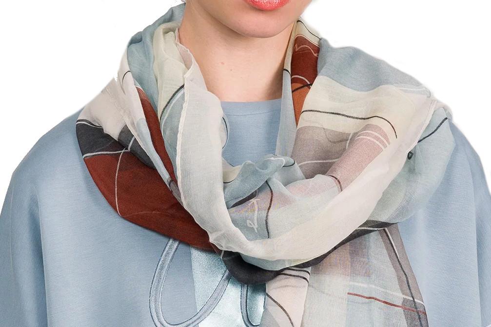 Pañuelo Estampado Largo Mujer Anekke Auralis 42480-052 en azul
