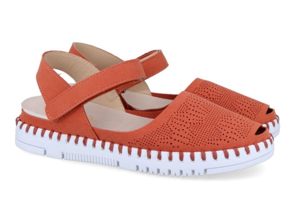 Sandalias planas Walk & Fly Emma LC-10001 A5 en rojo para mujer