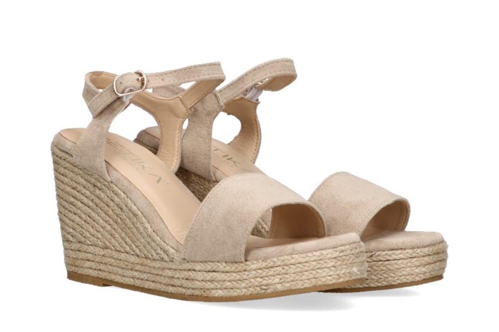 Alpargatas con cuña Etika 20013 en beige para mujer