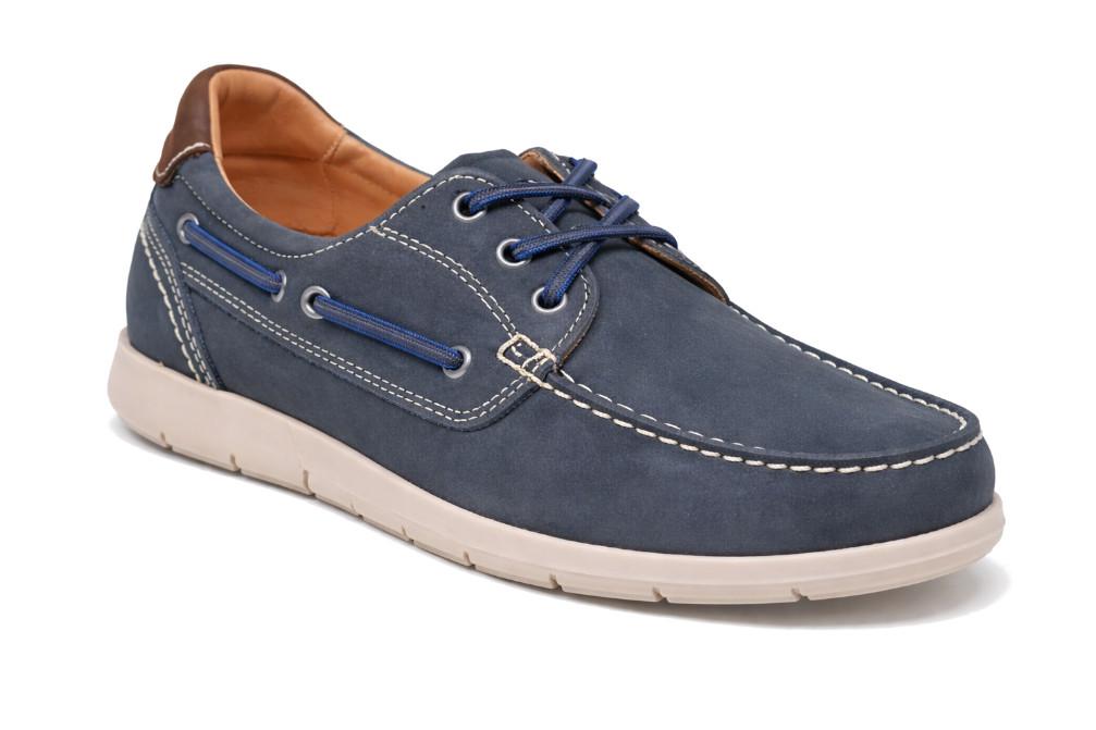 Náutico Luisetti 37208NO en color azul marino para hombre. Zapatos de Piel con Cordones