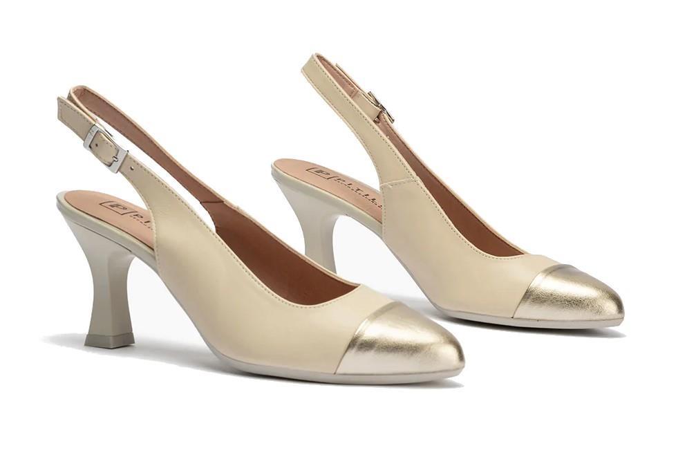 Zapatos de tacón destalonados Pitillos 10523 en oro