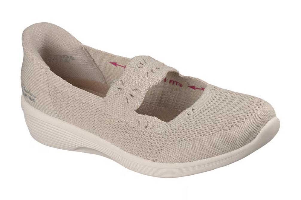 Bailarinas Deportivas Mujer Skechers Slip-Ins Arya Subtle Gleam Natural| Air-Cooled Memory Foam