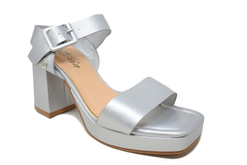 Sandalias de fiesta Isteria 23039 para mujer en plateado