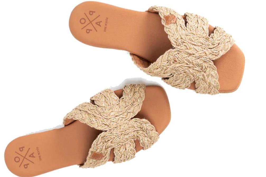 Sandalias planas Popa Durban para mujer en oro