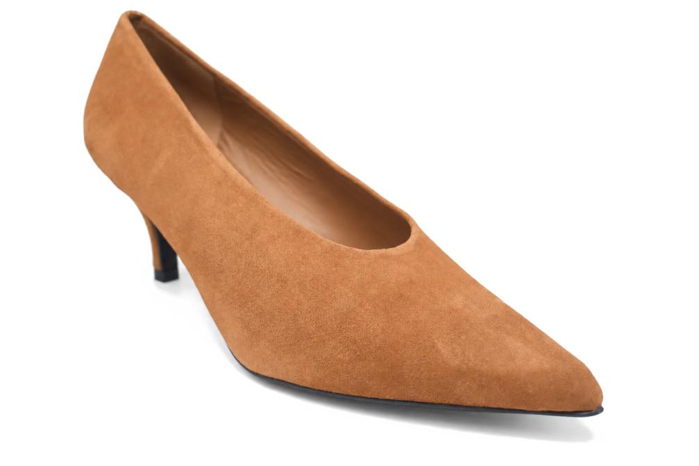 Zapatos de fiesta mujer Joni 31130 camel de tacón bajo