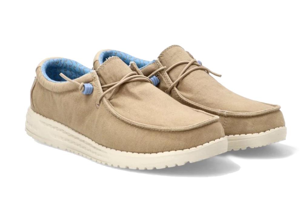 Zapatos náuticos de lona ETIKA 82047 beige con cordones elásticos cómodo y ligero