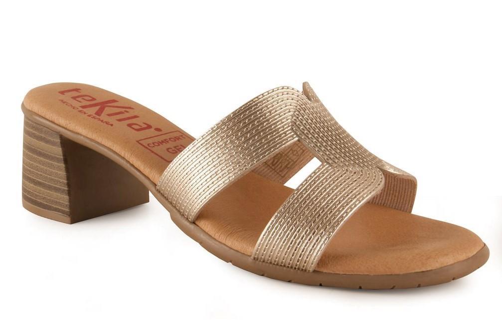 Sandalias con tacón Tekila 260 en platino para mujer