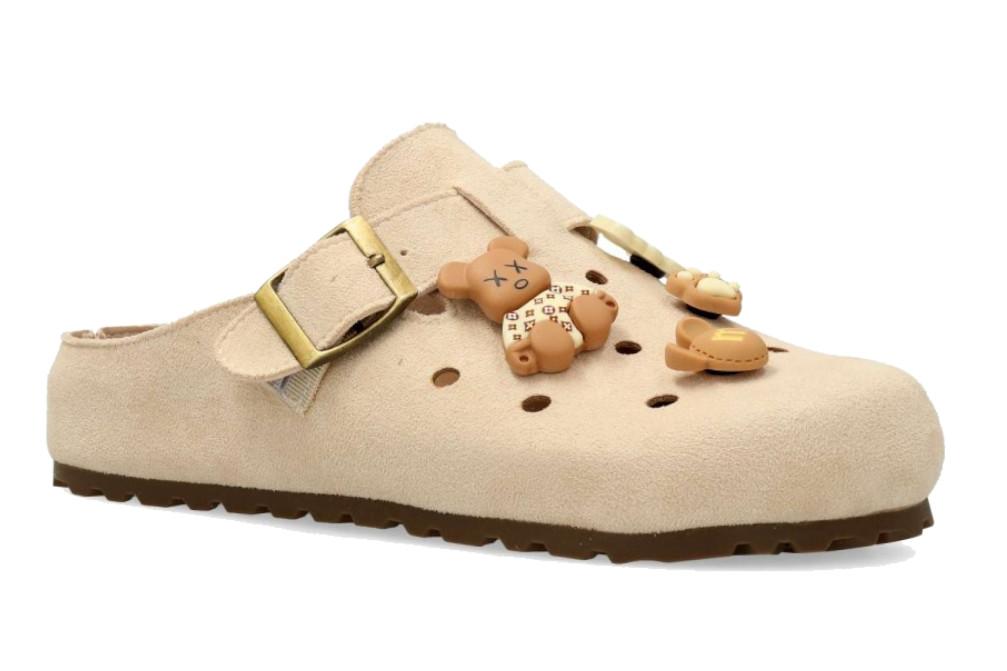 Zuecos Beige Mujer XTI 145315 con Hebilla Ajustable y Adornos