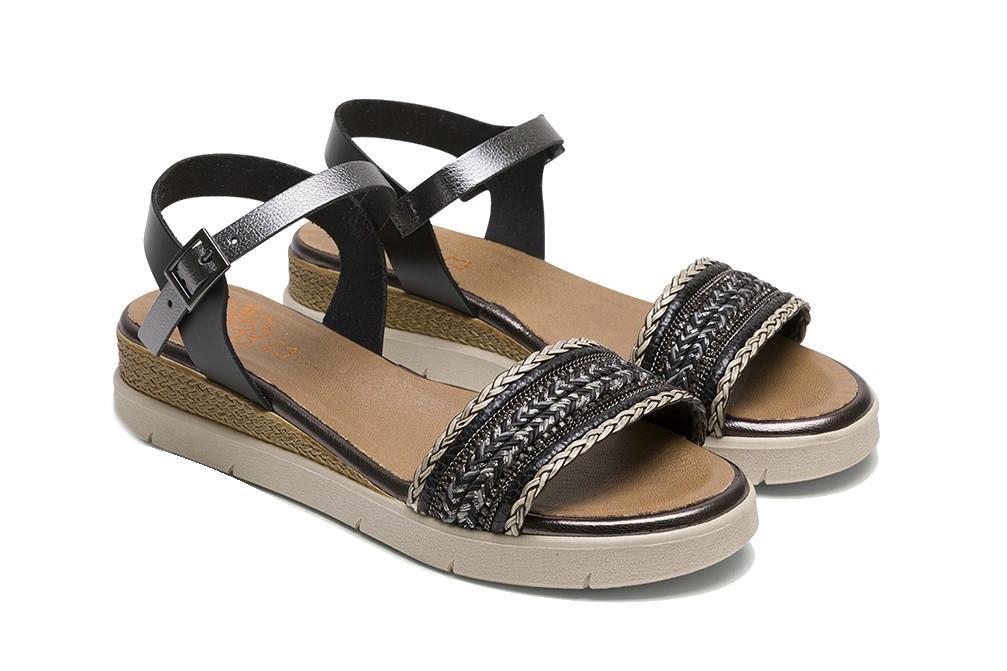 Sandalias planas Porronet Clara 3148 en negro para mujer