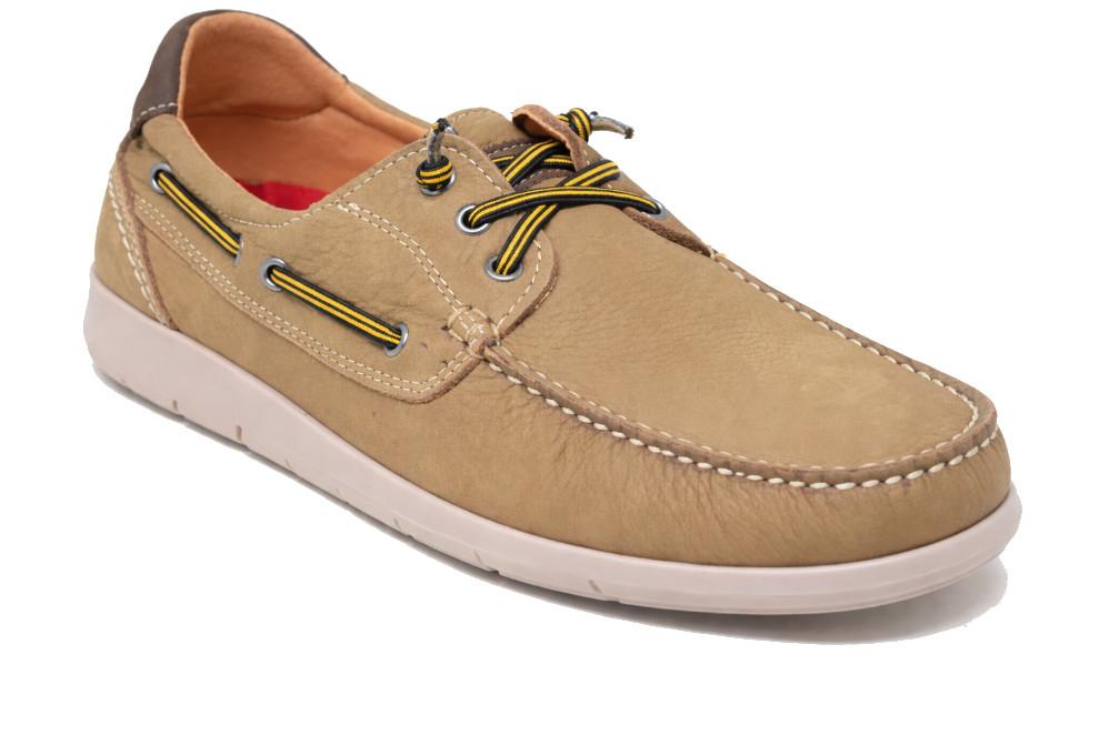 Náutico Luisetti 37208NO en color taupe para hombre. Zapatos de Piel con Cordones