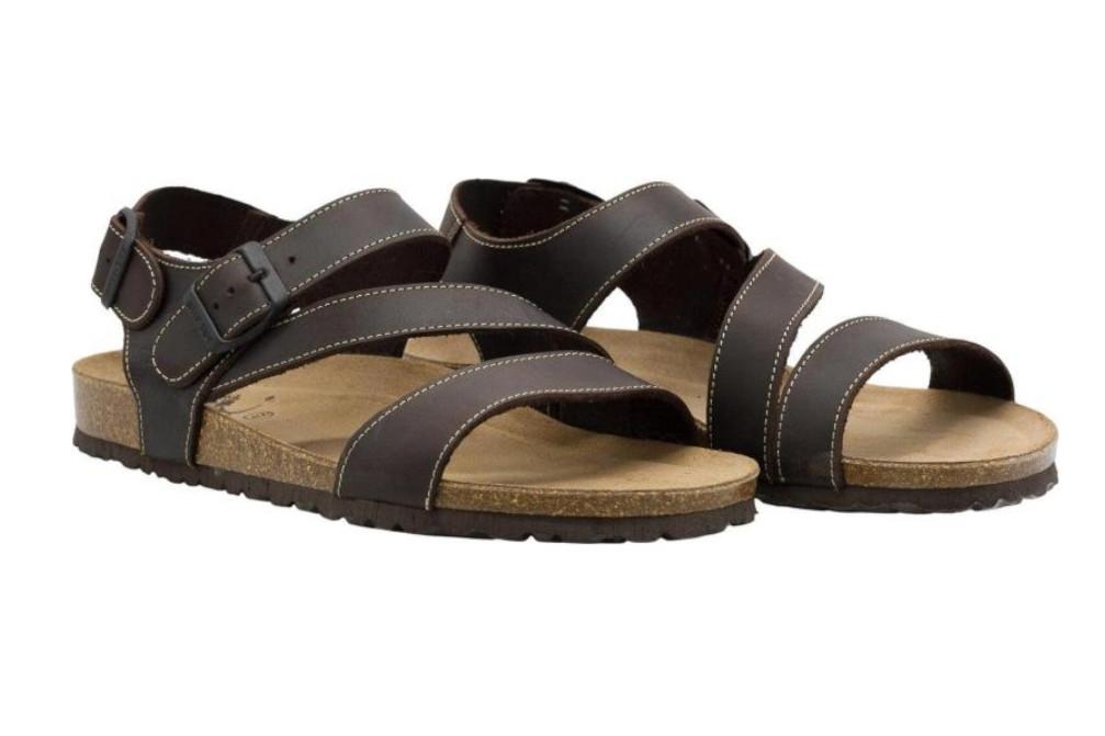 Sandalias Anatómicas Interbios 9557 Marrón para Hombre | Sandalias Bio de Piel con Plantilla Confort