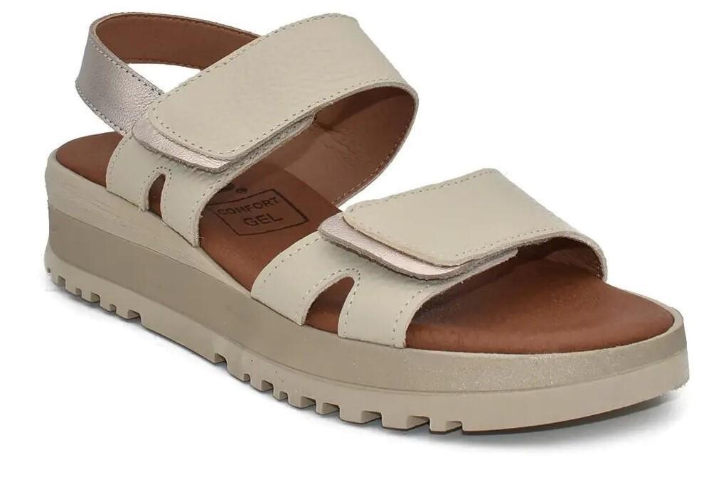 Sandalias con cuña Tekila S107 en beige para mujer
