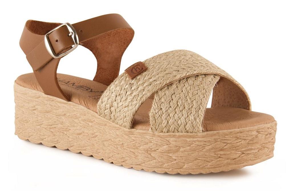 Sandalias con plataforma Chamby 314 en natural para mujer
