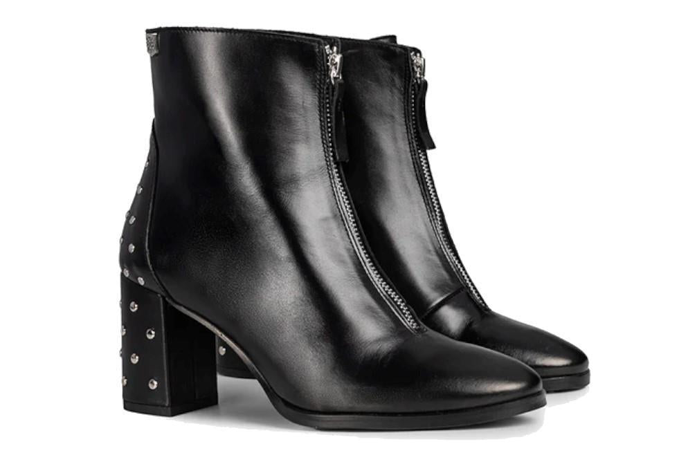 Botines Popa Cleopatra con tachuelas en negro para mujer