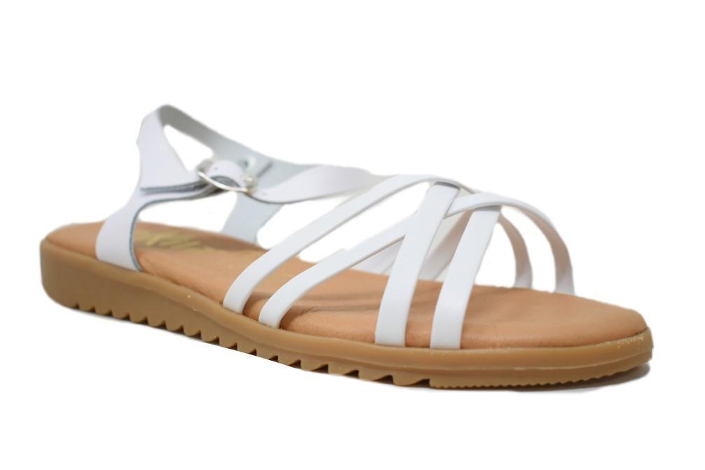 Sandalias planas Tekila 13152 en blanco para mujer