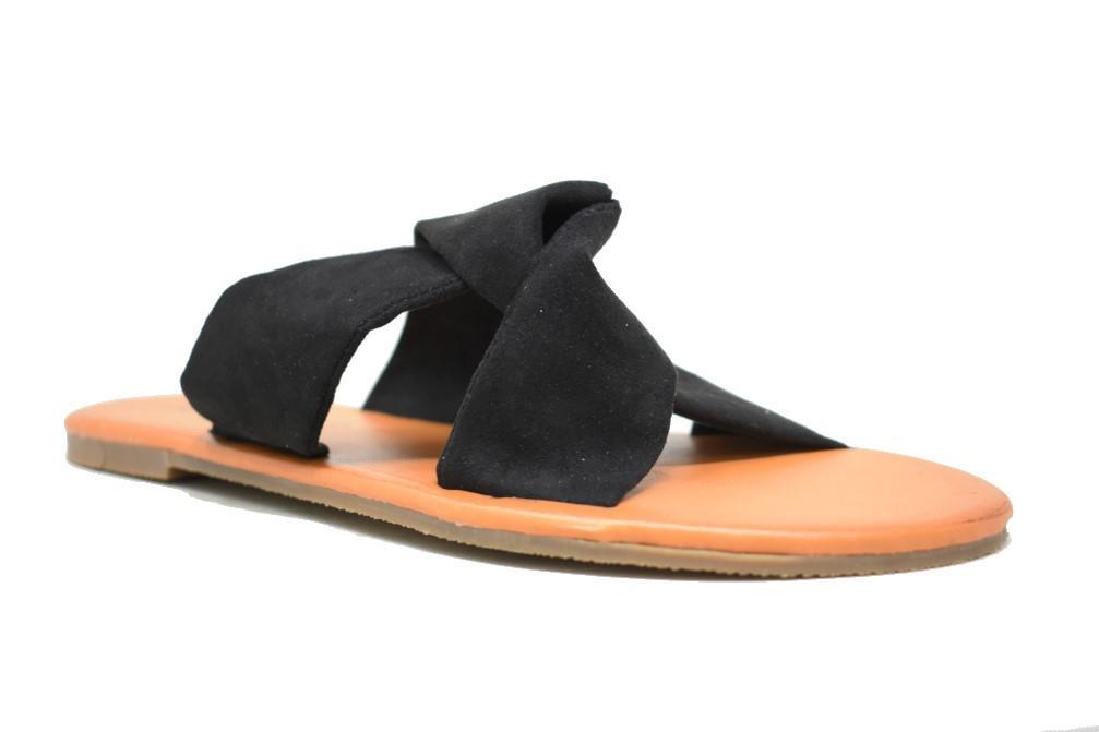 Sandalias planas Isteria 9073 en negro para mujer