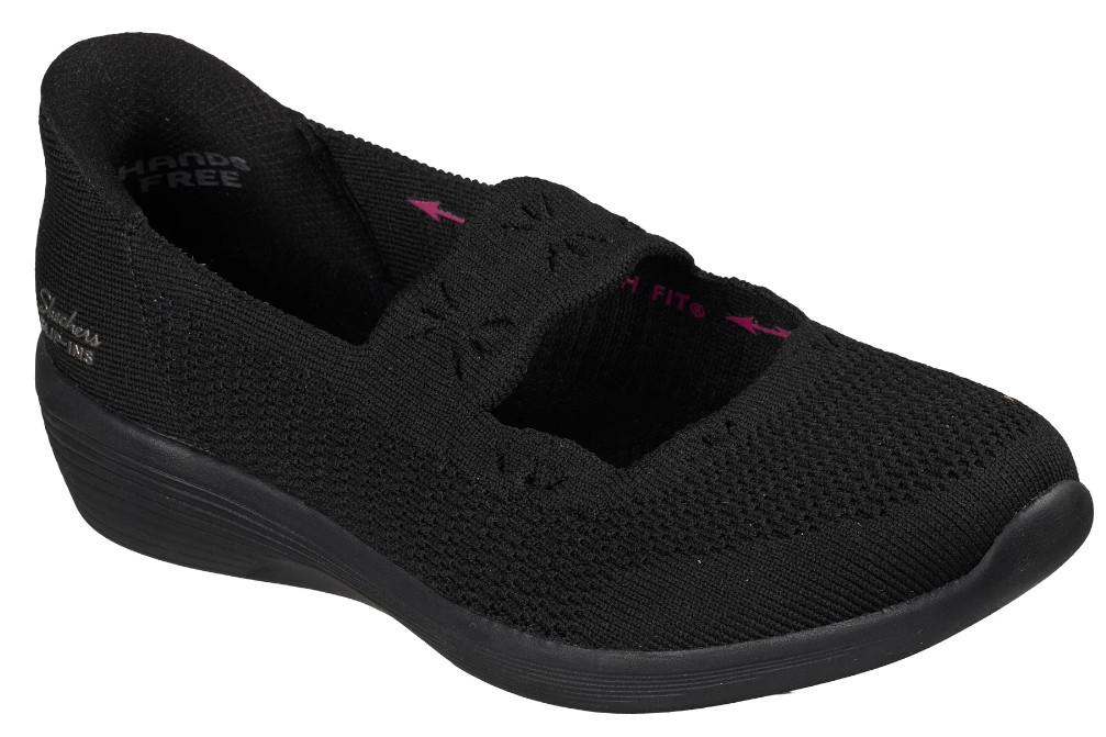 Bailarinas Deportivas Mujer Skechers Slip-Ins Arya Subtle Gleam Negro | Air-Cooled Memory Foam