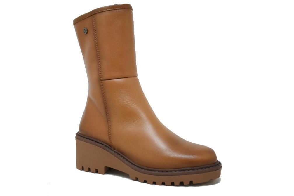 Botas con cuña Porronet 4668 en cuero para mujer
