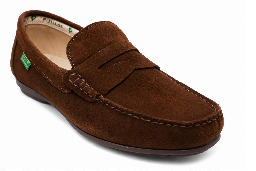 Mocasín náutico Pitillos PIERO 40350 marrón en serraje marrón – Zapato cómodo y elegante para hombre