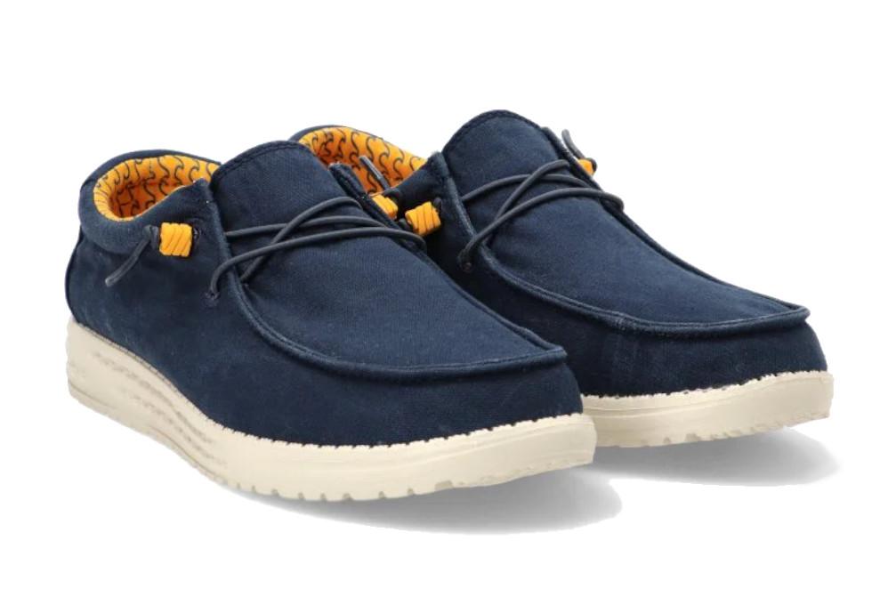 Zapatos náuticos de lona ETIKA 82047 azul con cordones elásticos cómodo y ligero