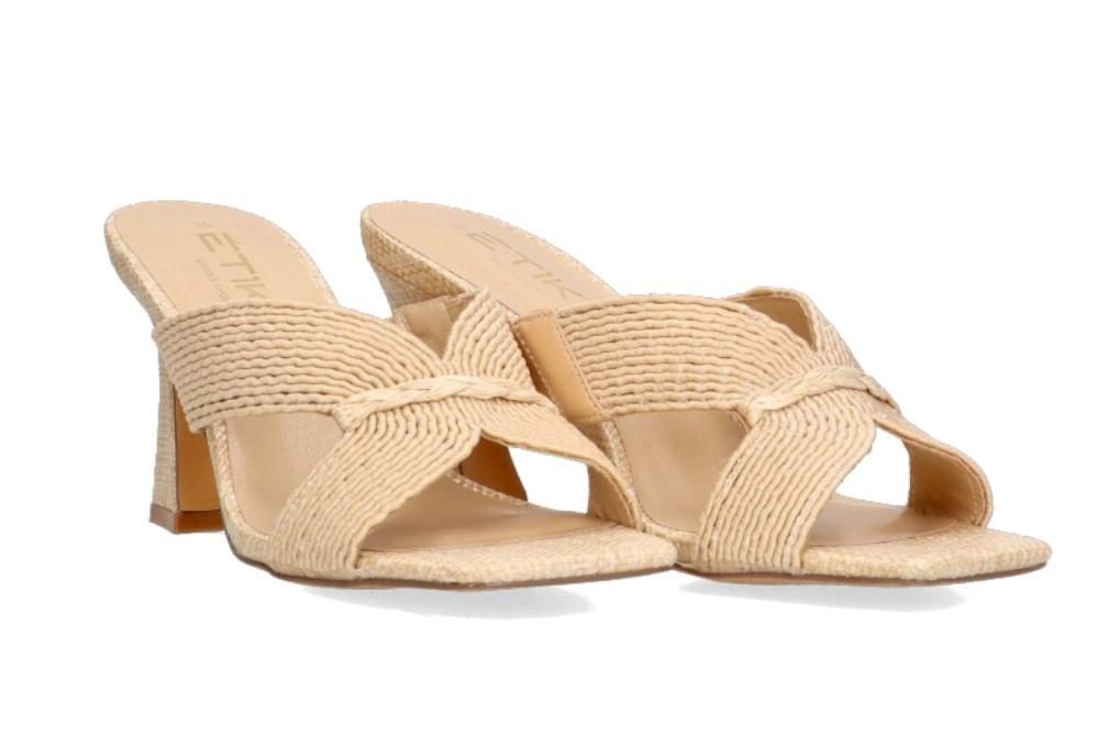 Mule de tacón etika 900015 en beige para mujer
