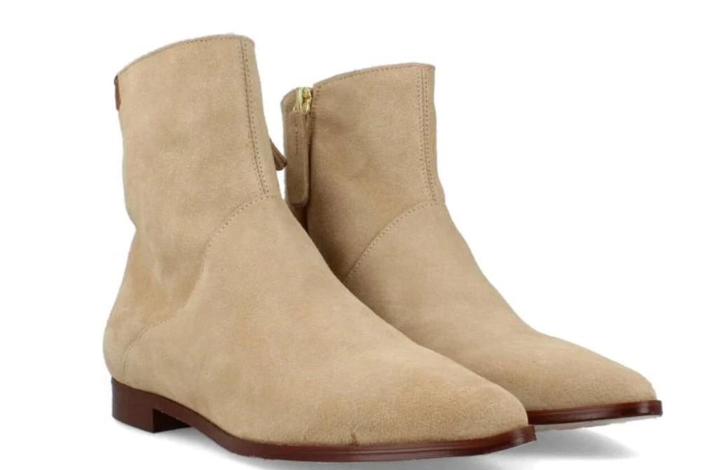 Botines planos Popa Buster en arena para mujer