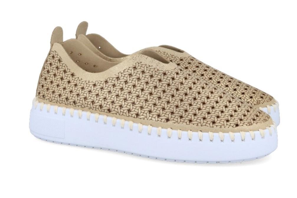 Zapatillas deportivas Walk & Fly Greta AD-9938 A5 en oro para mujer