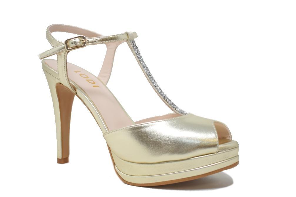 Zapatos de Tacón alto Lodi Pauler– Sandalias de fiesta Elegantes para Mujer oro