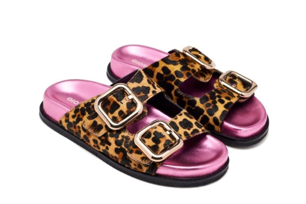 Sandalias planas bio Gioseppo MIFFLIN en piel de leopardo