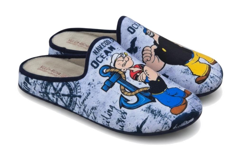 Zapatillas de casa hombre Vulca-Bicha 1854 azul marino con marinero