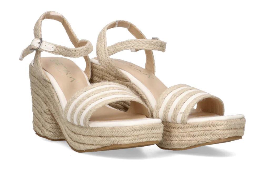 Sandalias Rafia ETIKA 30002 CHULLERA en color blanco