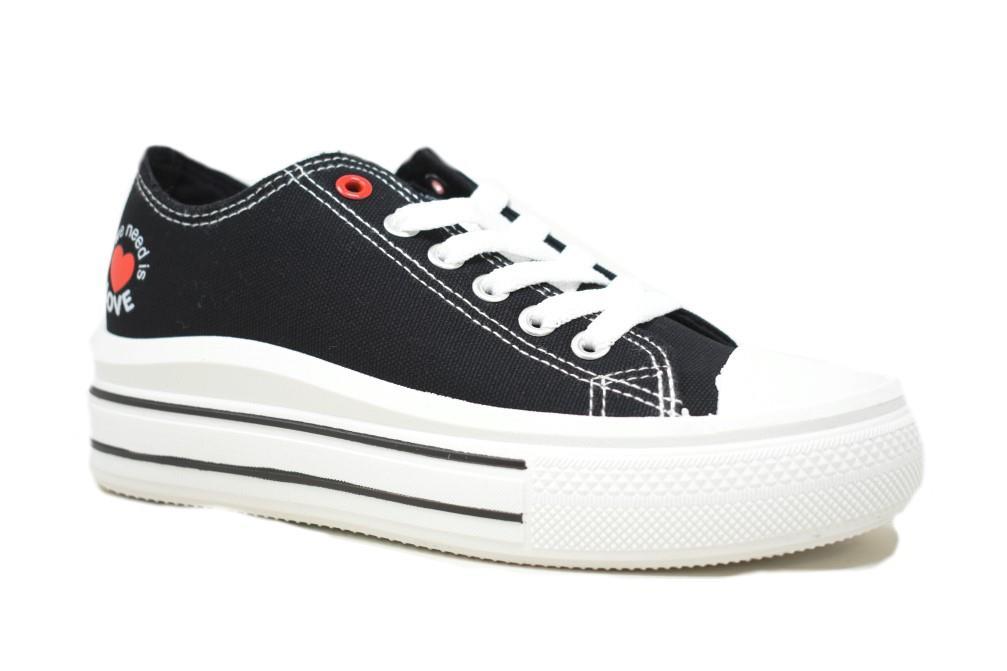 Zapatillas de lona en negro para mujer