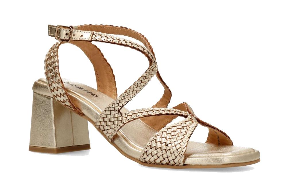 Sandalias de tacón de piel trenzada Gioseppo Mohoro 79218 platino – Sandalias de fiesta