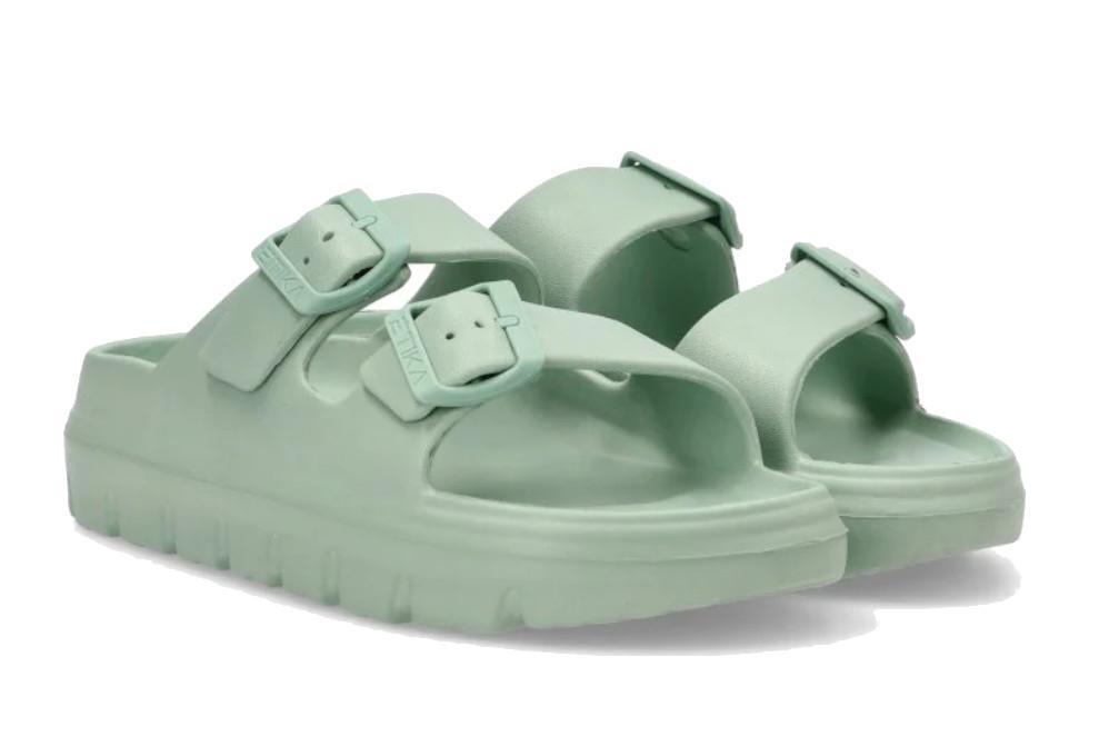 Sandalias Bio de Goma ETIKA SKIROS 10075 verde para Mujer con Doble Piso - Chanclas de piscina