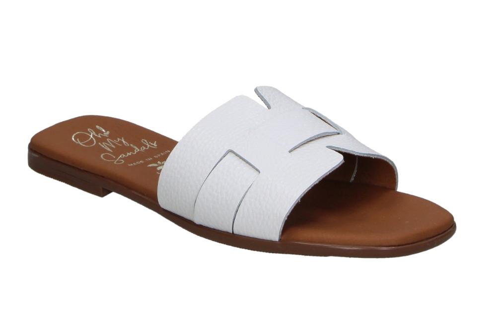 Sandalias planas Oh! My Sandals Alexia 5800 blanco para mujer – de pala Metalizada y Máxima Comodidad