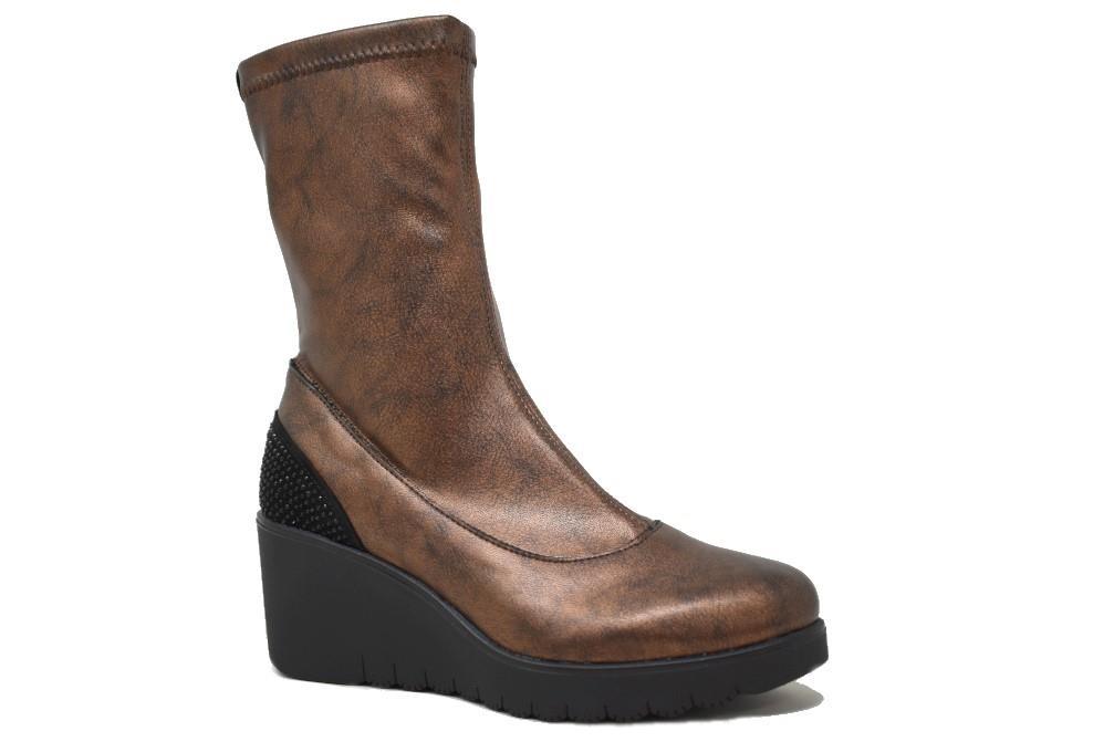Botines con cuña Paula Urban Kara 02 en bronce para mujer