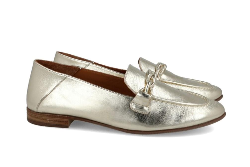 Mocasines piel bronce W&F 35-48-722 A4 para mujer