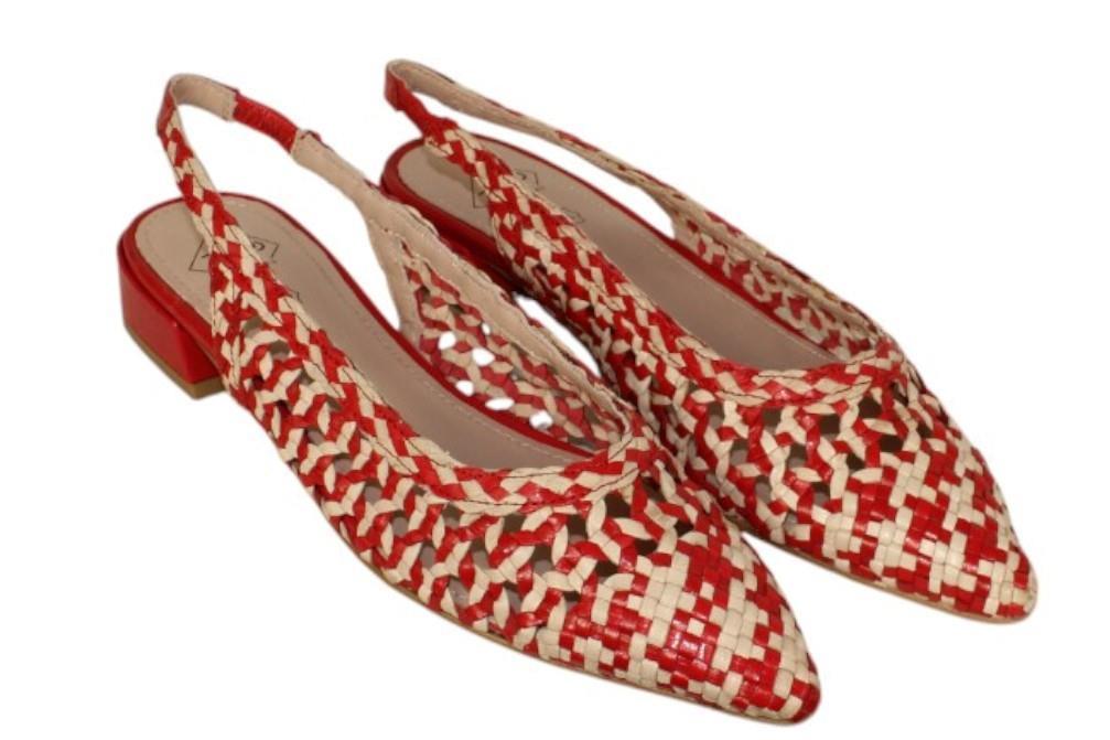 Bailarinas destalonadas Top 3 Shoes SF25416 en rojo