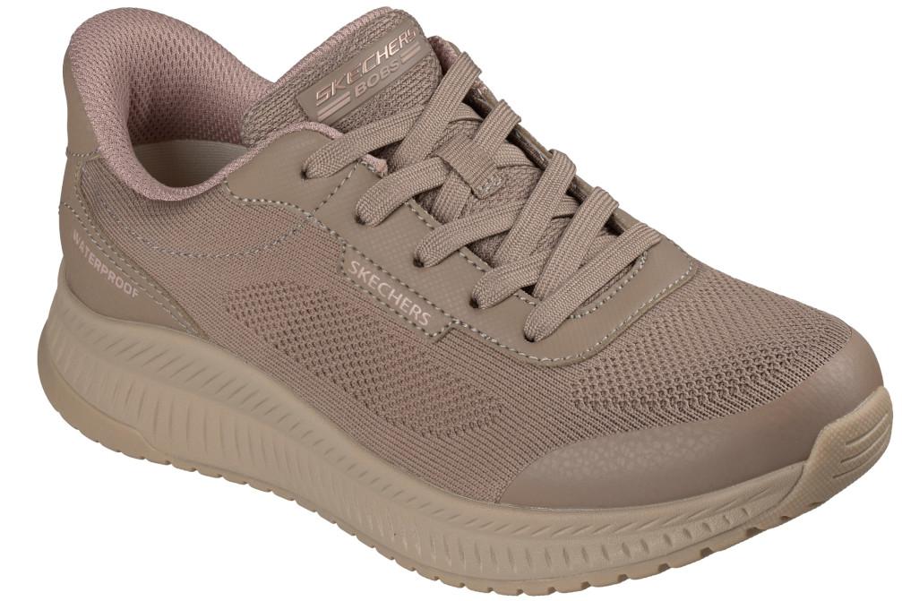 Zapatillas deportivas impermeables Skechers BOBS Squad 4 117744 taupe para mujer