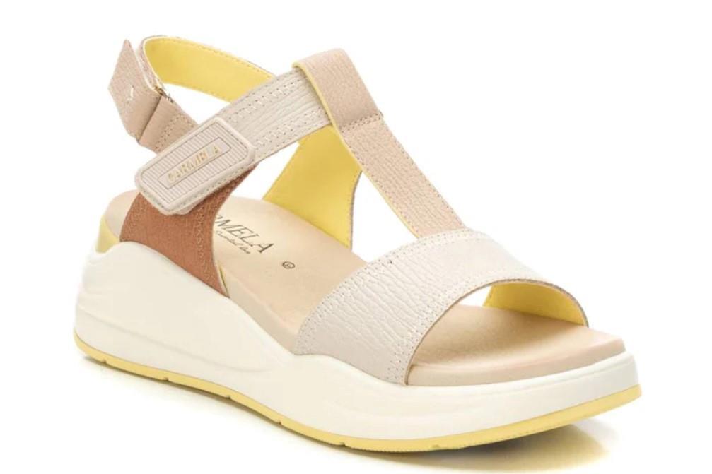 Sandalia con cuña 162259 para mujer en color hielo