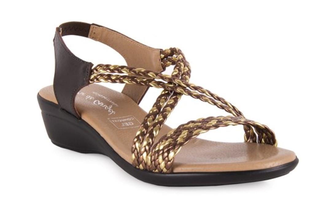 Sandalias planas Pie de Angel 323 en bronce para mujer