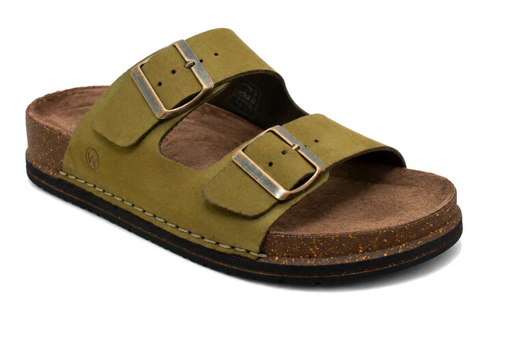 Sandalias bio Walk & Fly Oslo 50050 en color caqui para hombre de piel