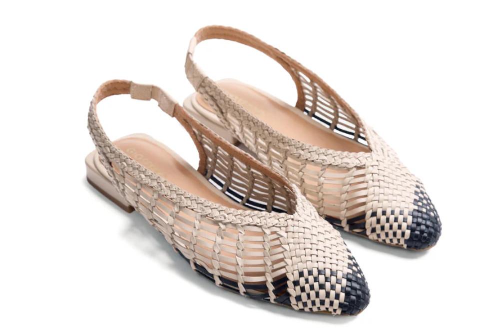 Bailarinas destalonadas de piel trenzada Gioseppo Magarini 79221 off white – cómodas y elegantes
