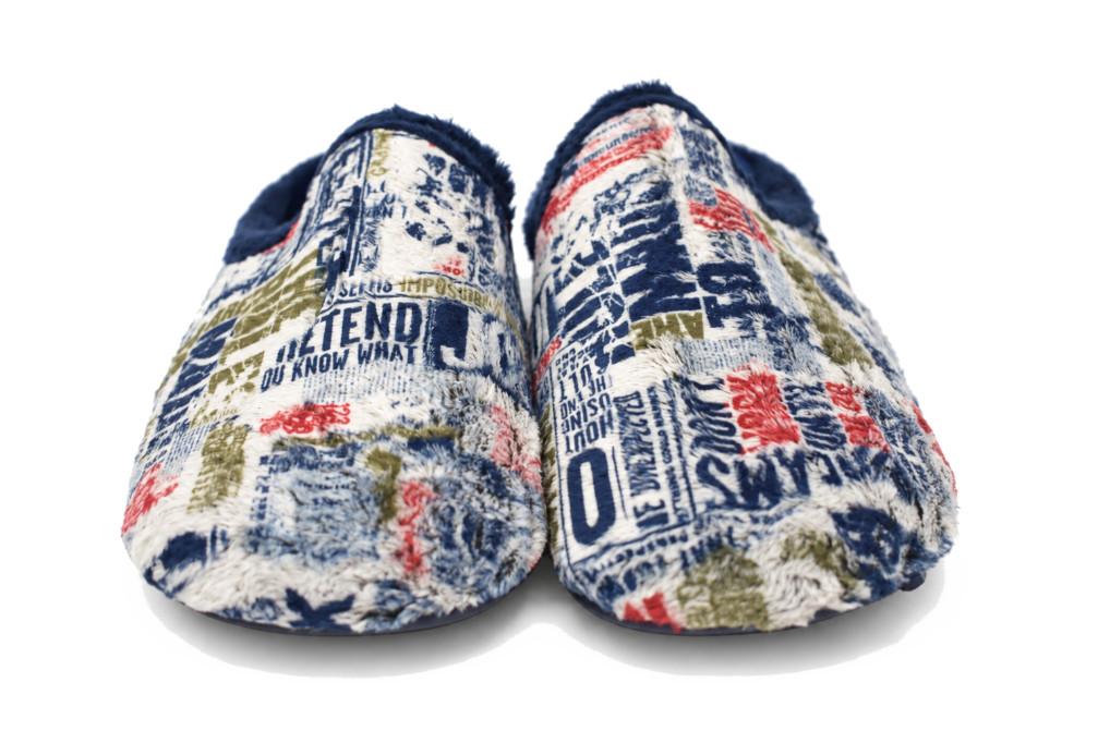 Zapatillas de casa hombre Vulca-Bicha 802 azul estampado
