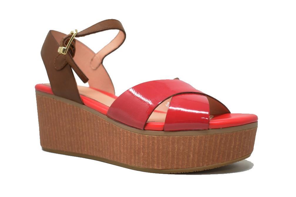 Sandalias con cuña Stonefly DIVA 9 PATENT en rojo para mujer