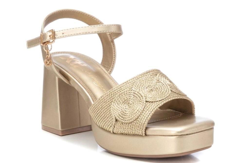 Sandalias tacón XTI 142845 en oro para mujer