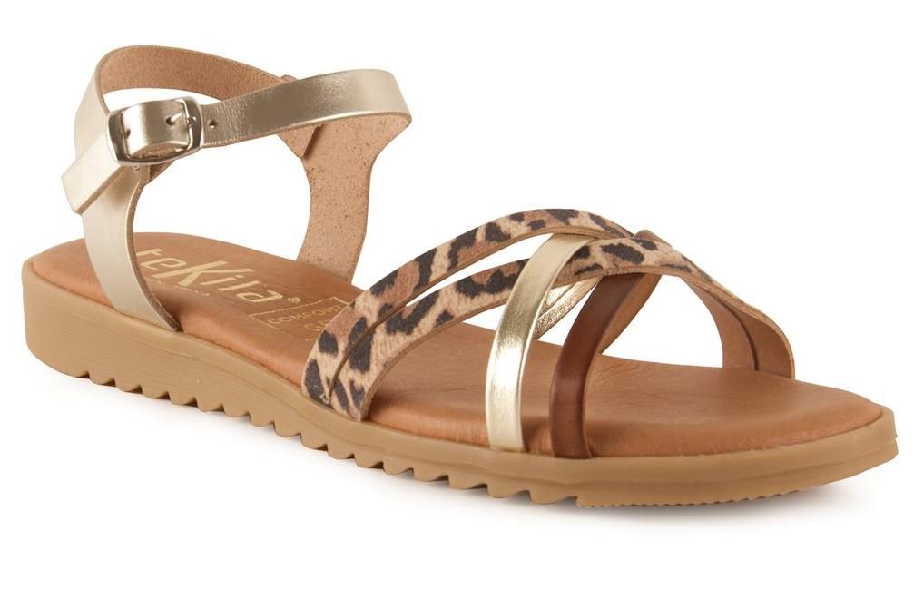 Sandalias planas Tekila 13153 leopardo para mujer