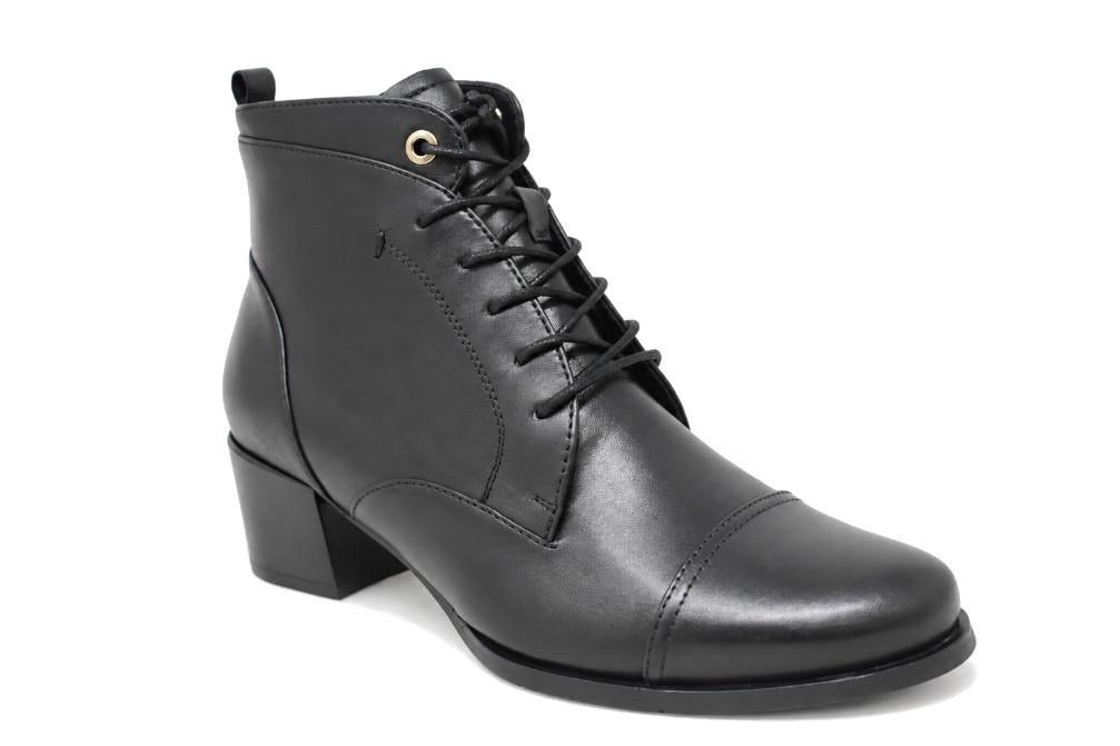 Botines de piel negros con cordones y cremallera Regarde le Ciel Jolene-36