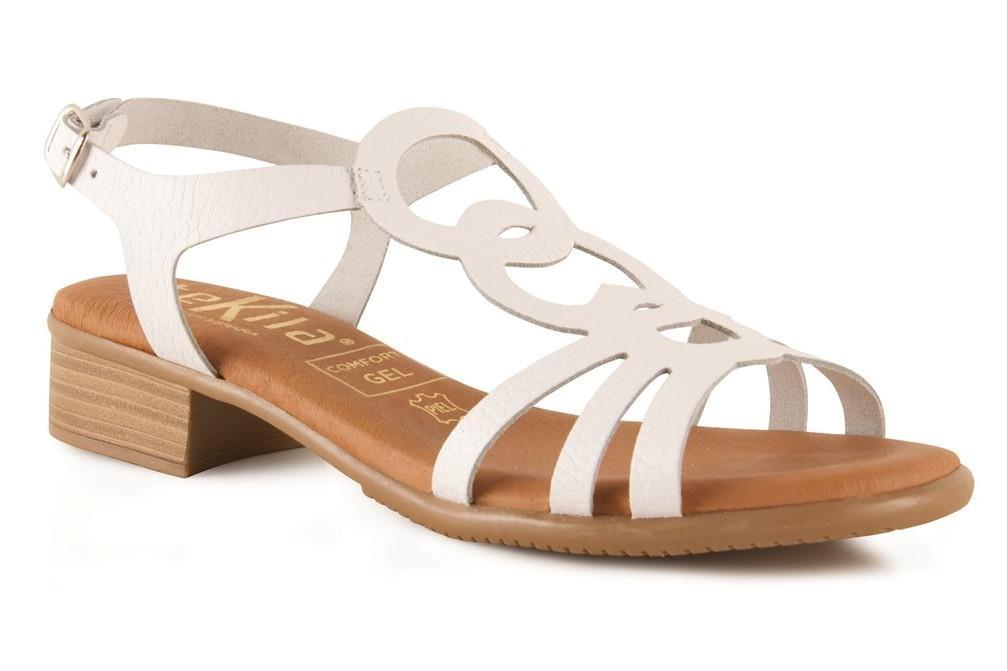 Sandalias planas Tekila 1012 en blanco para mujer